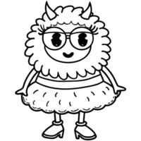 A cartoon sheep with glasses and a dress vector