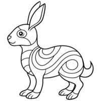A rabbit with a black and white design on it vector