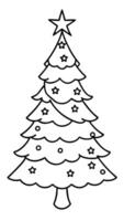 Christmas tree coloring pages vector