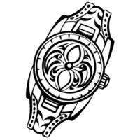 A watch with tribal design vector