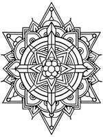 A coloring page with a mandala design vector