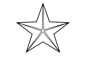 A star is drawn in black and white on a white background vector
