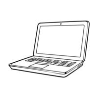 A drawing of a laptop computer on a white background vector