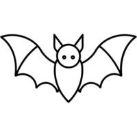 bat icon, illustration line art vector