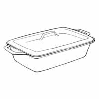 A line drawing of a rectangular casserole dish vector