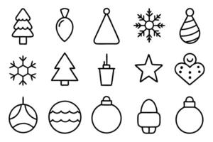 christmas 20 thin line icons set clean and smooth path on a white background, vector