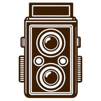 An old camera icon on a white background vector