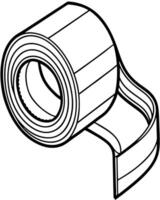 A black and white drawing of a roll of tape vector