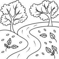 Coloring pages for kids autumn trees coloring pages vector