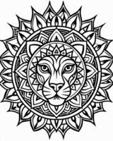 A lion head in a mandala design vector