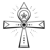 An egyptian cross with a star on it vector