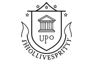 logo of philosophy university, illustration line art vector