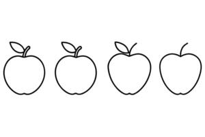 Apple coloring pages for kids vector