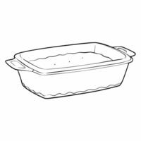 A line drawing of a rectangular casserole dish vector