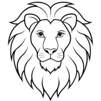 Lion head outline coloring pages vector