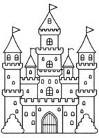 A castle coloring page with a castle vector