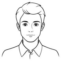 A man's face in outline on a white background vector