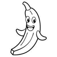 A cartoon banana with eyes and a smile vector