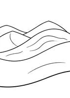 A line drawing of a mountain range vector