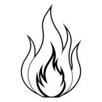 3d rendering of dynamic fire silhouette beautiful line art, illustration line art vector