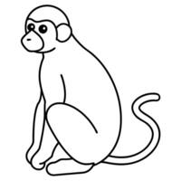 Monkey coloring pages for kids vector