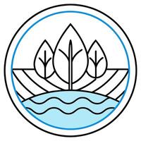The logo for the water and trees vector
