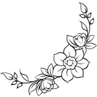 A flower outline on a white background vector