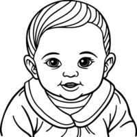 A baby boy coloring pages vector