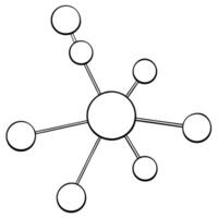 A diagram of a network with circles vector