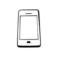 A black and white drawing of a cell phone vector
