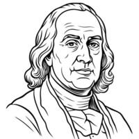 Benjamin franklin coloring pages vector