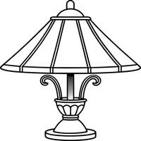 lamp, illustration line art vector