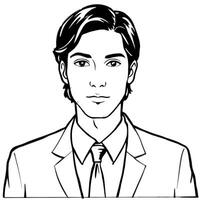 A man in a suit and tie coloring page vector