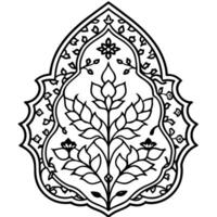 An ornate design with leaves and flowers vector