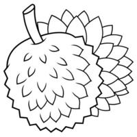 a coloring page of an food durian with no color just black lines, illustration line art vector