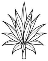 A plant with leaves on it coloring page vector