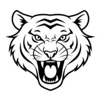 A tiger head with its mouth open vector