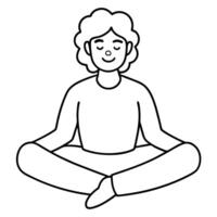 A man is sitting in a lotus position in a yoga pose vector