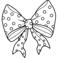 A black and white polka dot bow with a white background vector