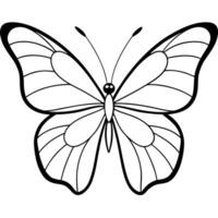 Butterfly coloring pages for kids vector