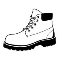 A black and white drawing of a boot vector