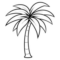 Palm tree coloring pages vector