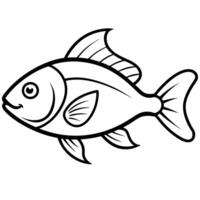 Fish coloring pages for kids vector