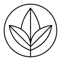 A black and white logo of a leaf vector