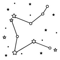 The zodiac sign of virgo is shown in black and white vector