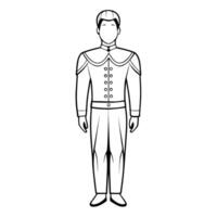 A man in a suit standing in front of a white background vector