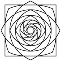 A black and white drawing of a spiral vector