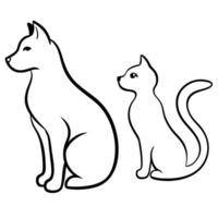 Cat and dog coloring pages vector