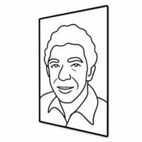 A black and white drawing of a man's face vector