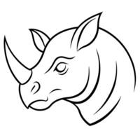 abstract side head rhino evil minimal, illustration line art vector